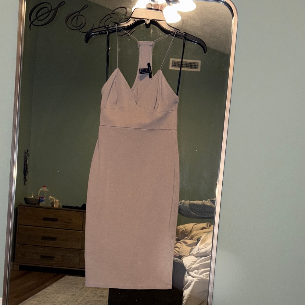 Tan body con dress